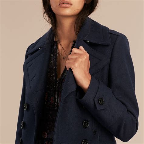 burberry navy wool peacoat|Burberry cashmere jacket.